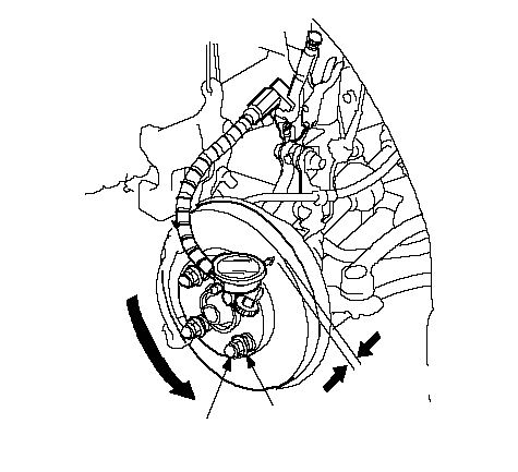 Ilustração do manual para conferir excentricidade do disco dianteiro