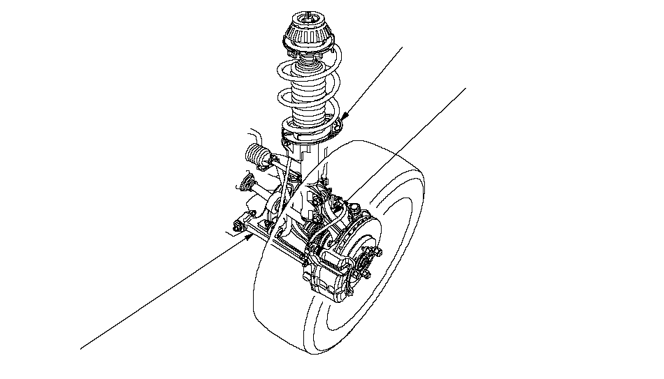 Vista geral da suspensão dianteira McPherson do Honda Fit