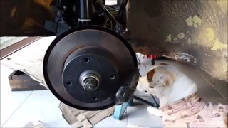 Cubo e disco montados na roda