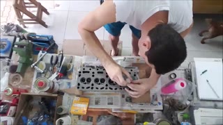 Medindo o volume da câmara com seringa