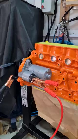 Motor de arranque revisado, teste na bancada